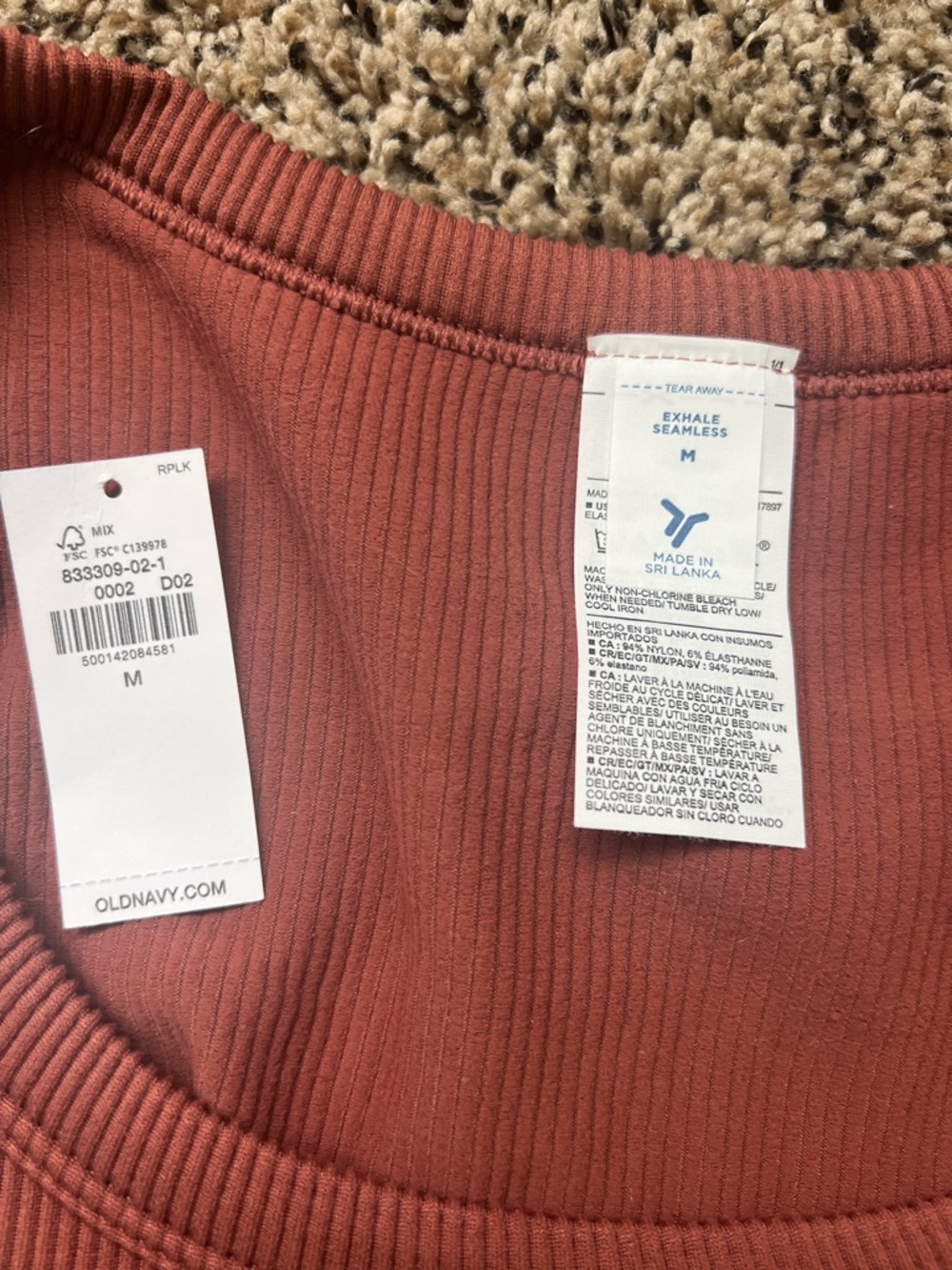 *UPDATED BUNDLE*NWT! Old Navy Ribbed Long-Sleeve Scoop Neck: Rust, Black & Green - Picture 2 of 4